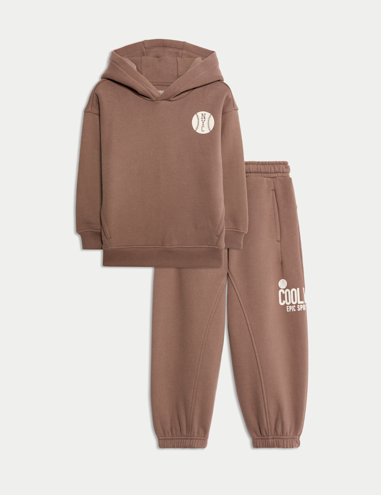 Cotton Rich Baseball Top & Jogger Set (2-8 Yrs) Cotton Rich Baseball Top & Jogger Set (2-8 Yrs)