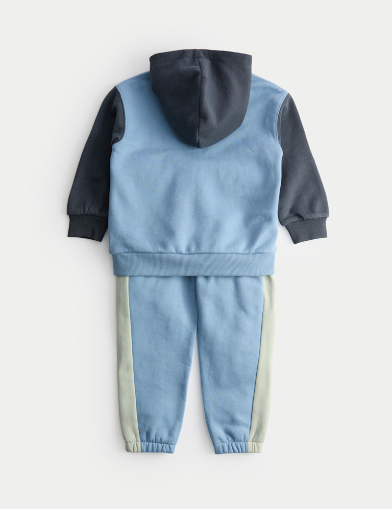 2pc Colour Block Hooded Top & Bottom Outfit (2-8 Yrs)