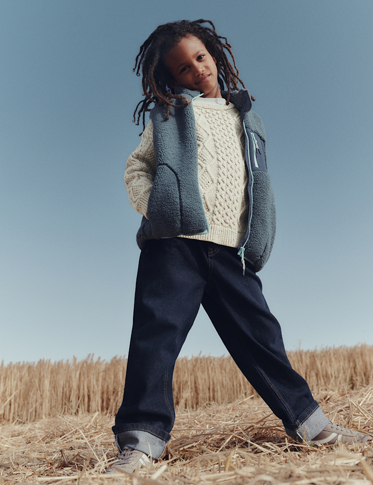 Cotton Rich Cable Knit Jumper (2-8 Yrs)