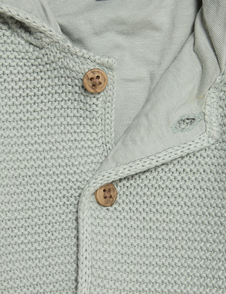 Pure Cotton Knitted Novelty Cardigan (0-12 Mths)