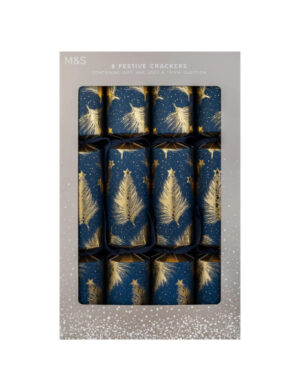 Blue Feather Luxury Christmas Crackers