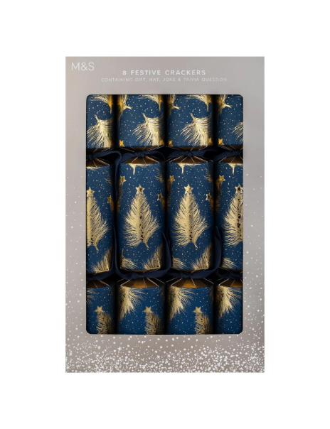 Blue Feather Luxury Christmas Crackers