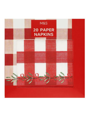Christmas Gingham Paper Napkins