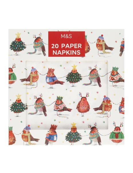 Christmas Robins Paper Napkins