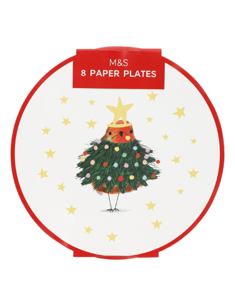 Christmas Robins Paper Plates