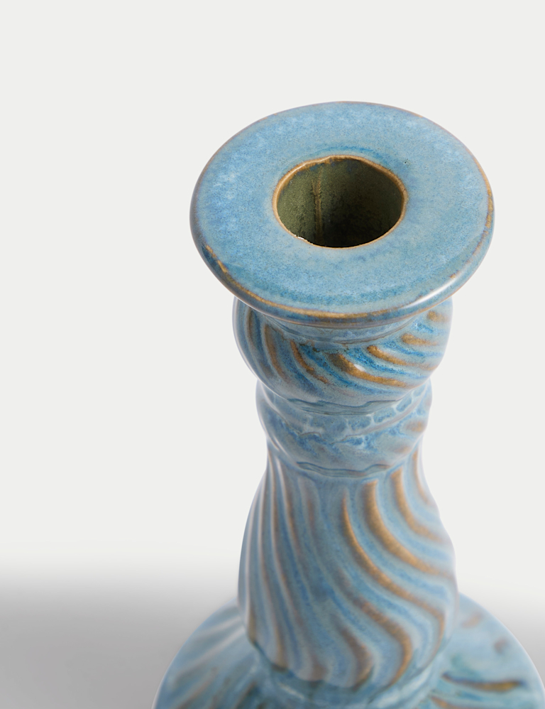 Swirl Ceramic Tall Dinner Candle Holder