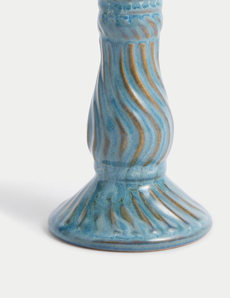 Swirl Ceramic Tall Dinner Candle Holder