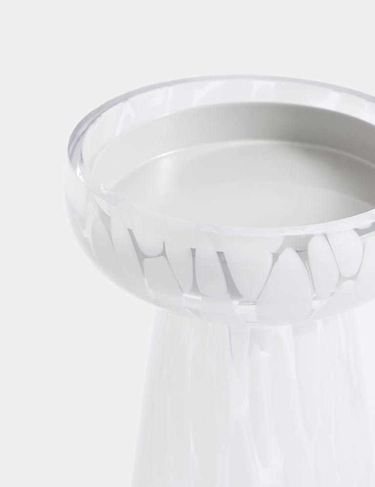 Glass Confetti Pillar Candle Holder