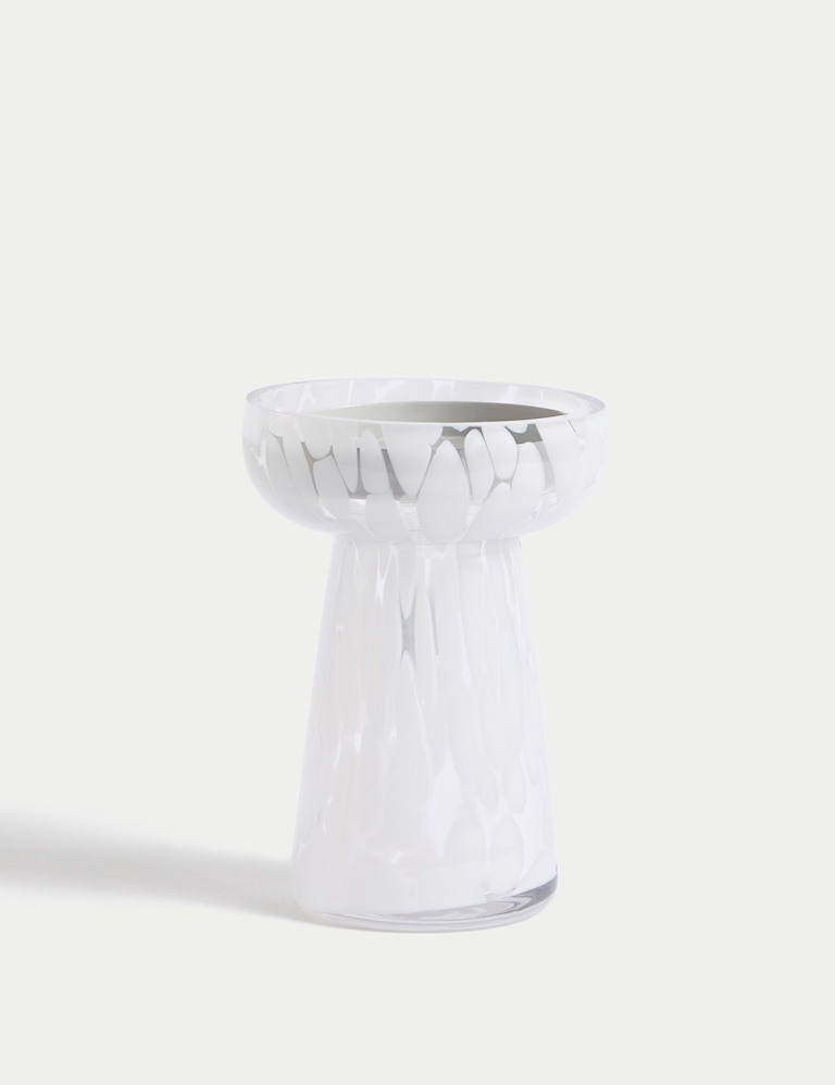 Glass Confetti Pillar Candle Holder