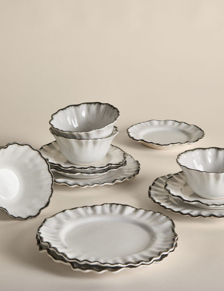 12 Piece Ruffle Dinner Set