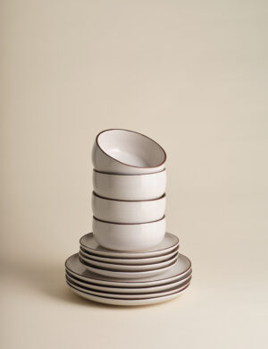 12 Piece Michigan Rim Dinner Set