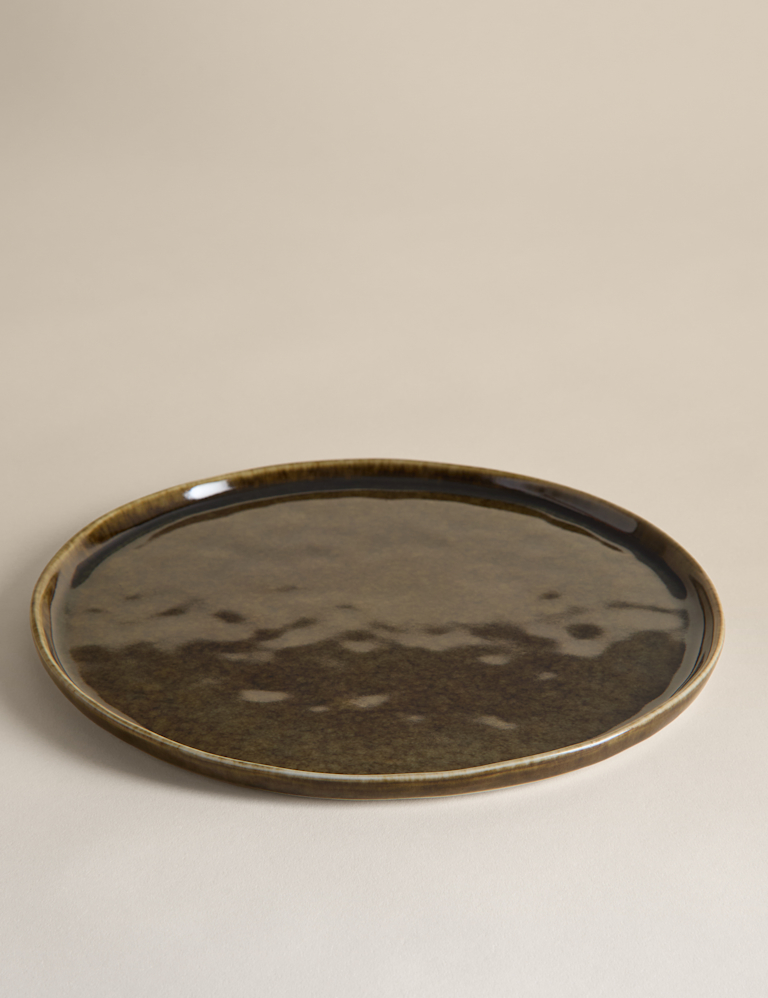 Straight Side Reactive Glaze Dinner Plate