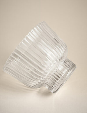 Ribbed Glass Dessert Bowl
