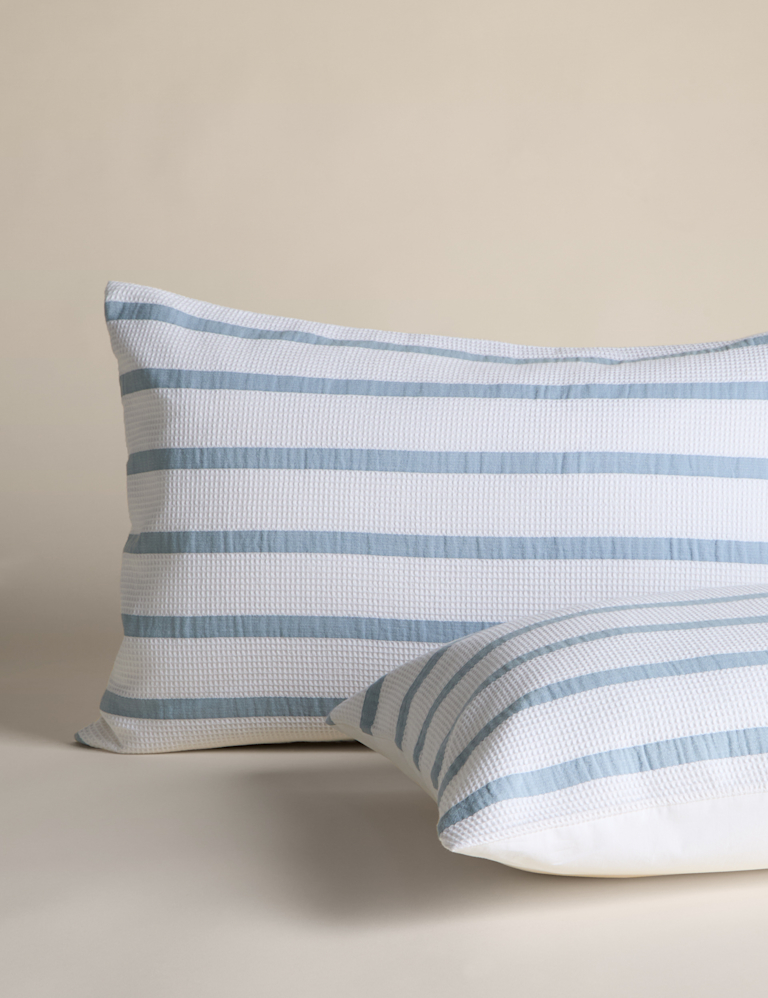 Pure Cotton Contrast Striped Waffle Bedding Set