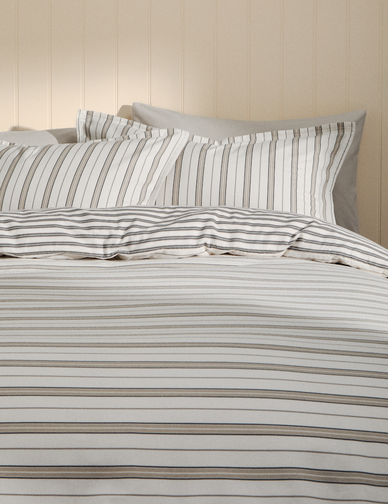 Pure Brushed Cotton Striped Bedding Set