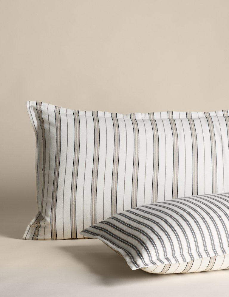 Pure Brushed Cotton Striped Bedding Set