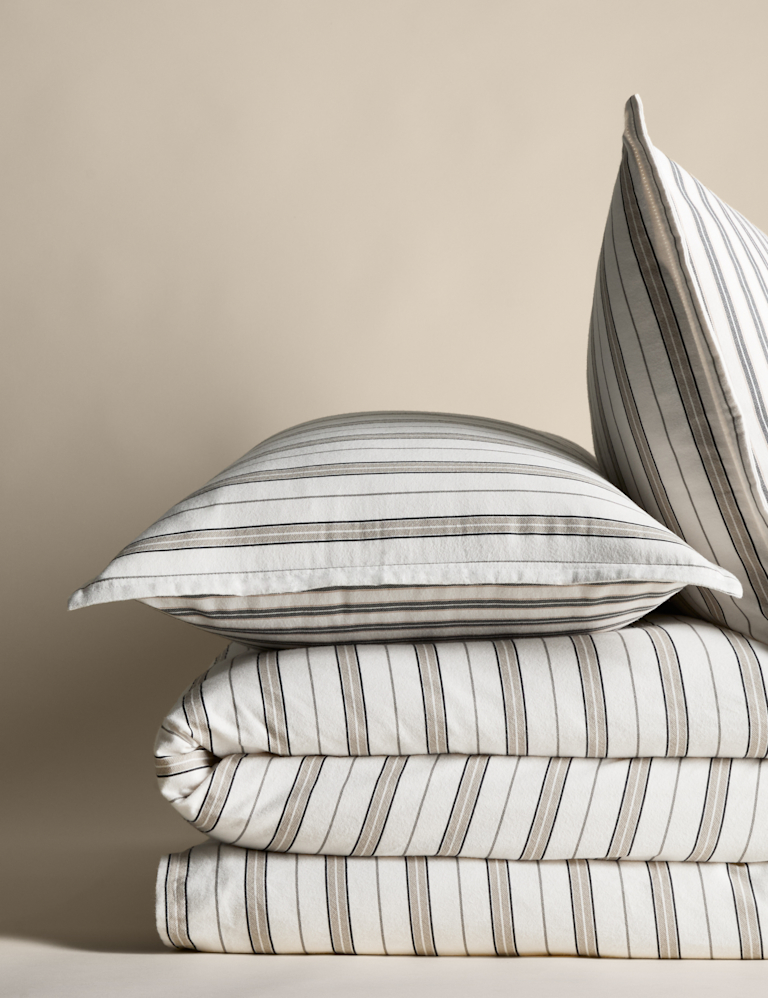 Pure Brushed Cotton Striped Bedding Set