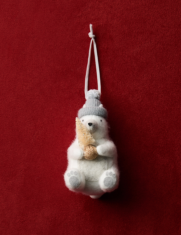 Felt Hanging Polar Bear Decoration