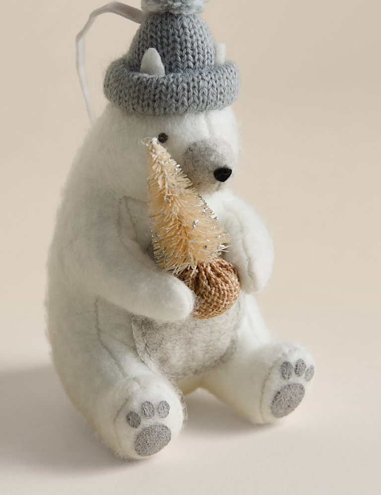 Felt Hanging Polar Bear Decoration