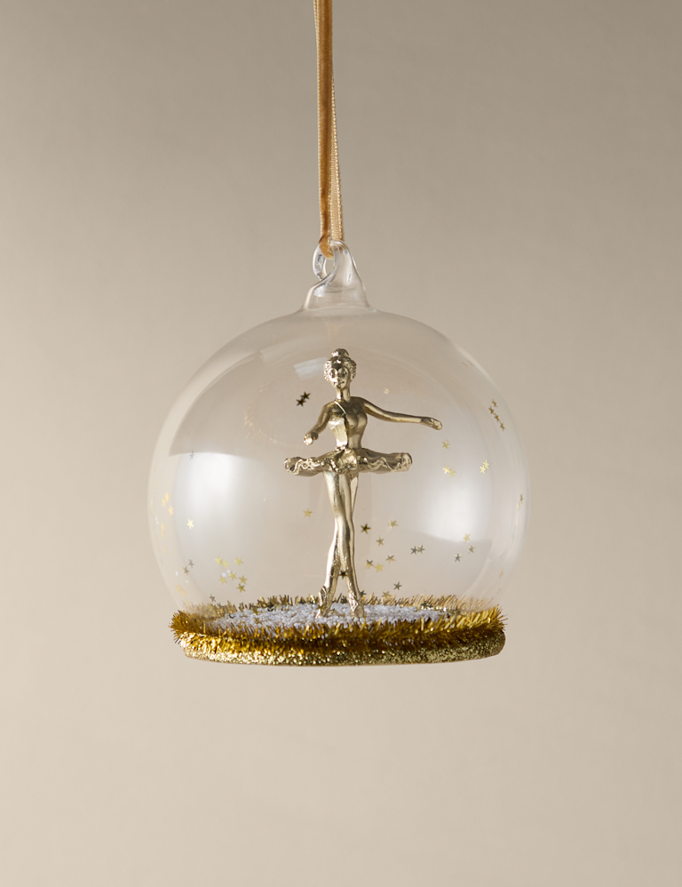 Gold Hanging Ballerina Cloche Decoration