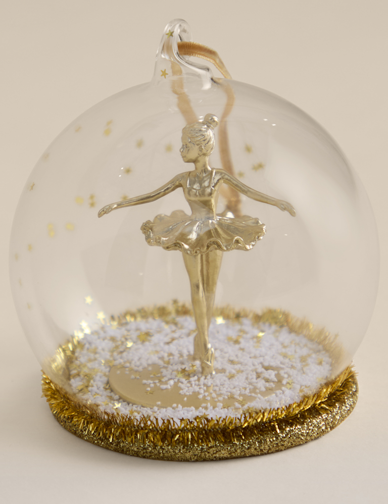 Gold Hanging Ballerina Cloche Decoration