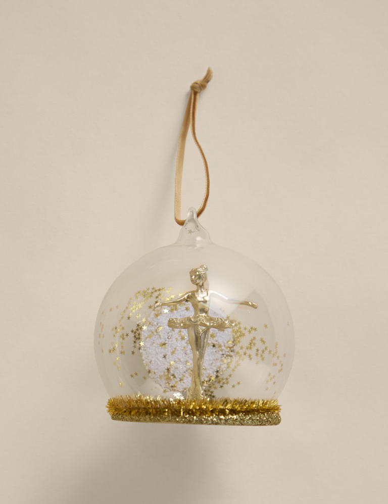 Gold Hanging Ballerina Cloche Decoration