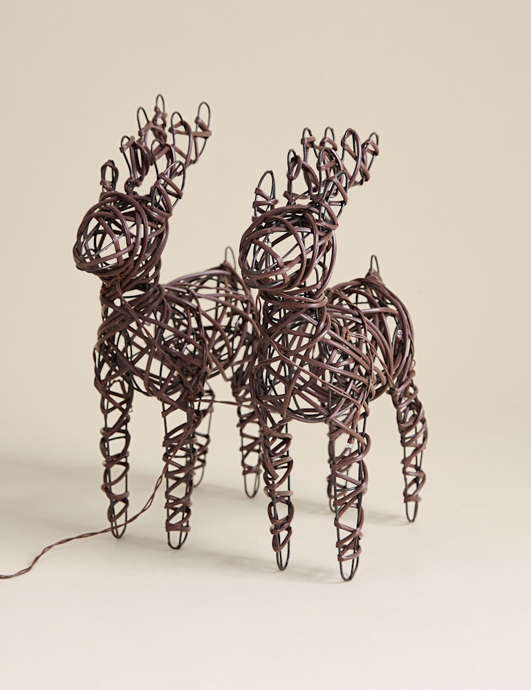 Set of 2 Light Up Reindeer Decorations