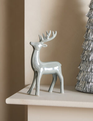 Metallic Ceramic Stag Decoration