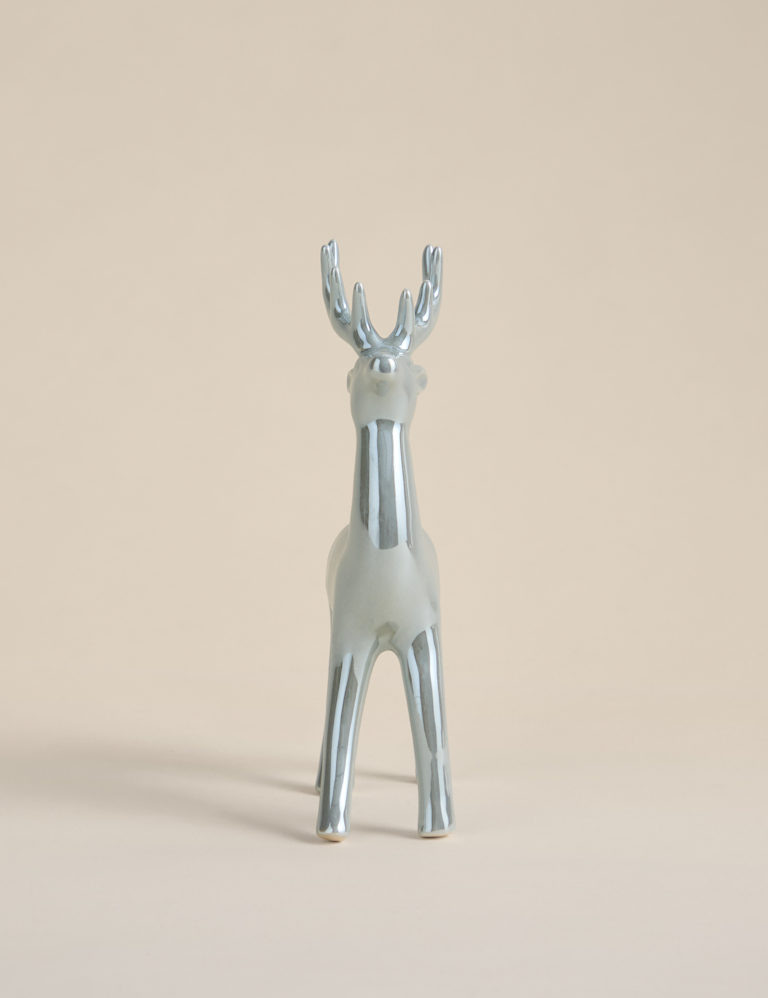 Metallic Ceramic Stag Decoration