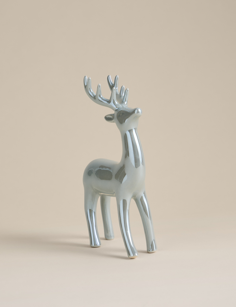 Metallic Ceramic Stag Decoration