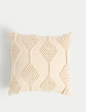 Pure Cotton Geometric Embroidered Cushion
