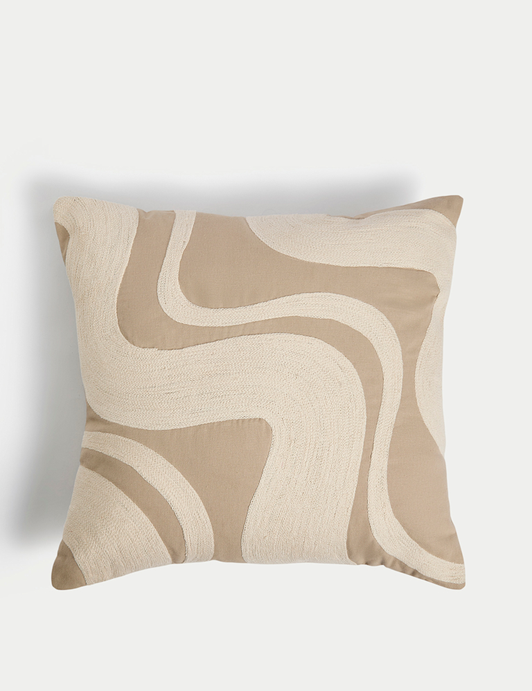 Pure Cotton Swirl Embroidered Cushion