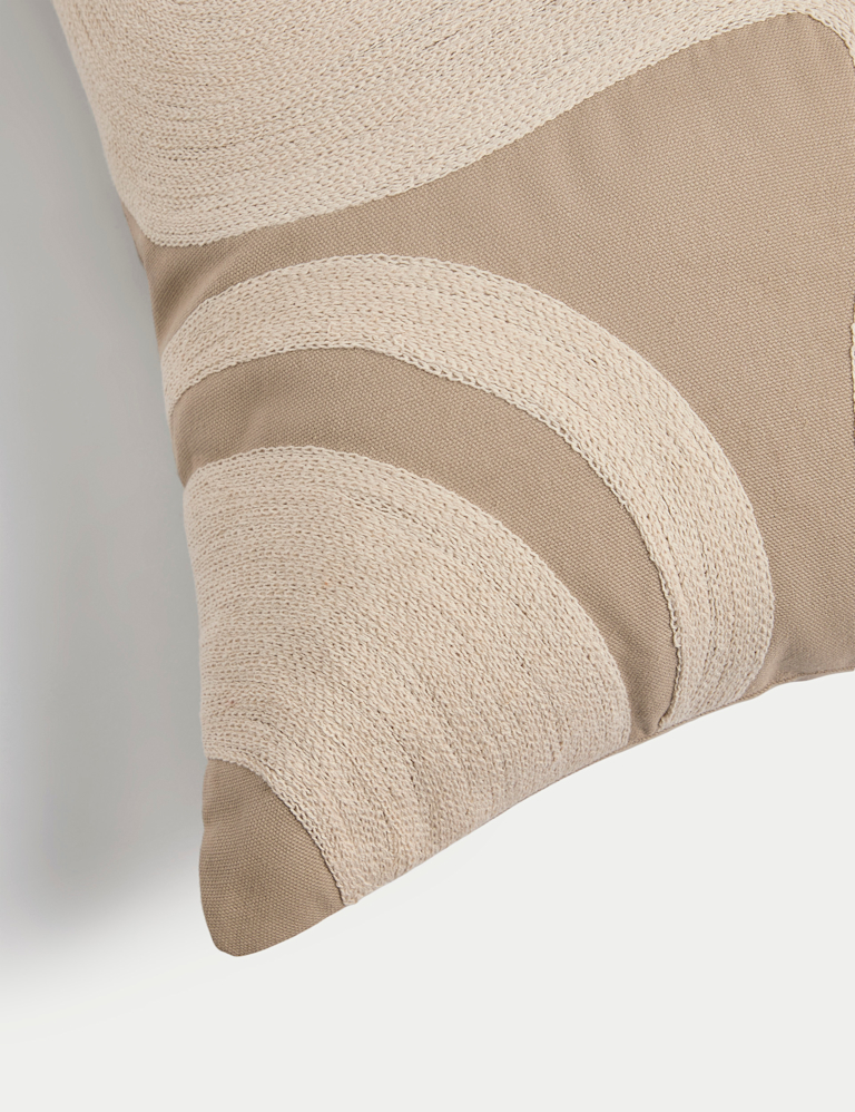 Pure Cotton Swirl Embroidered Cushion
