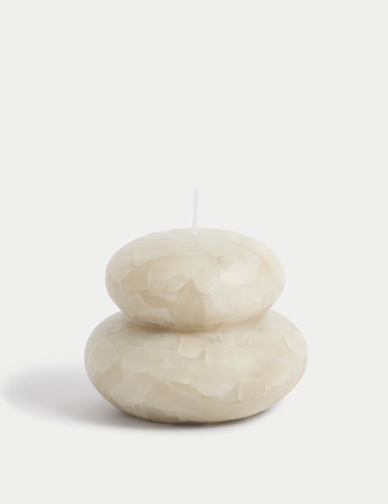 Marbled Stacked Pebble Candle
