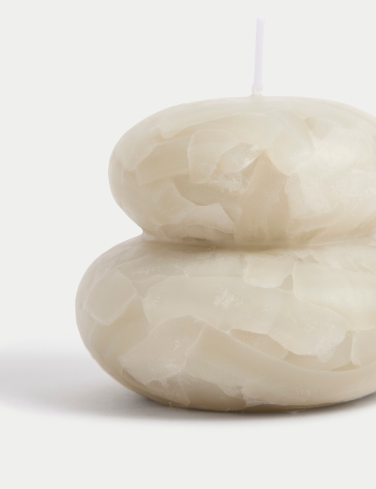 Marbled Stacked Pebble Candle