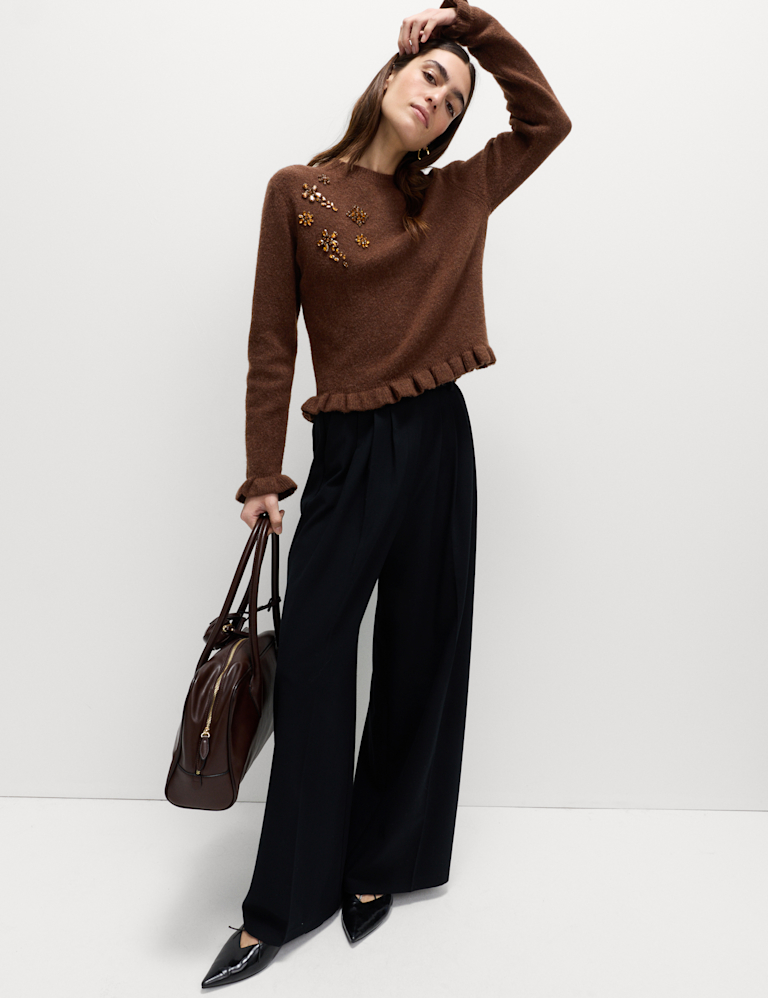 Gem Embellished Jumper with Wool