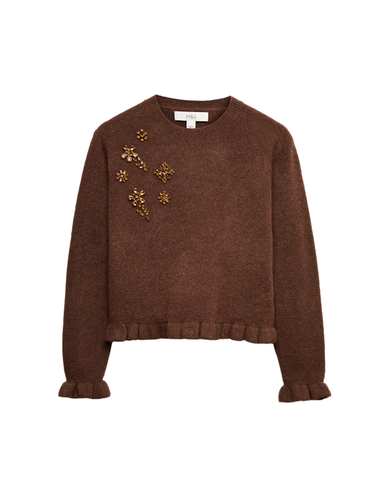 Gem Embellished Jumper with Wool
