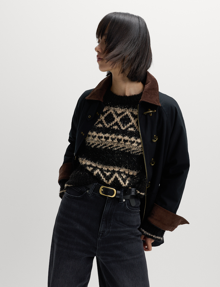 Bouclé Fair Isle Crew Neck Jumper