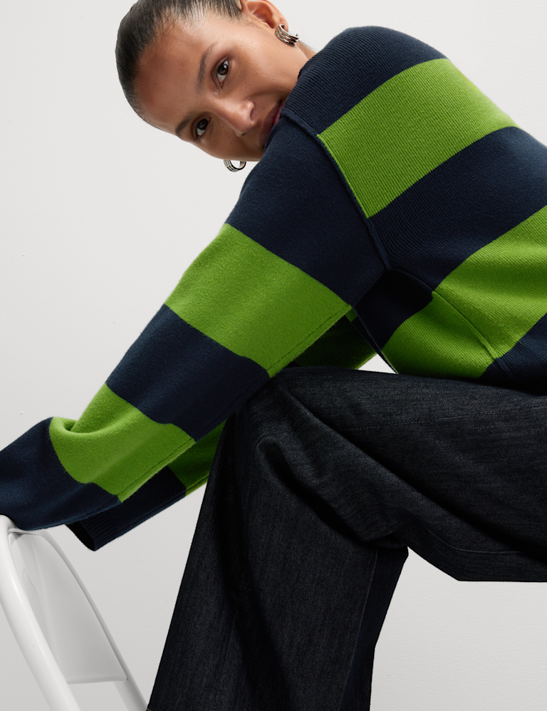 Soft Touch Striped Crew Neck Jumper