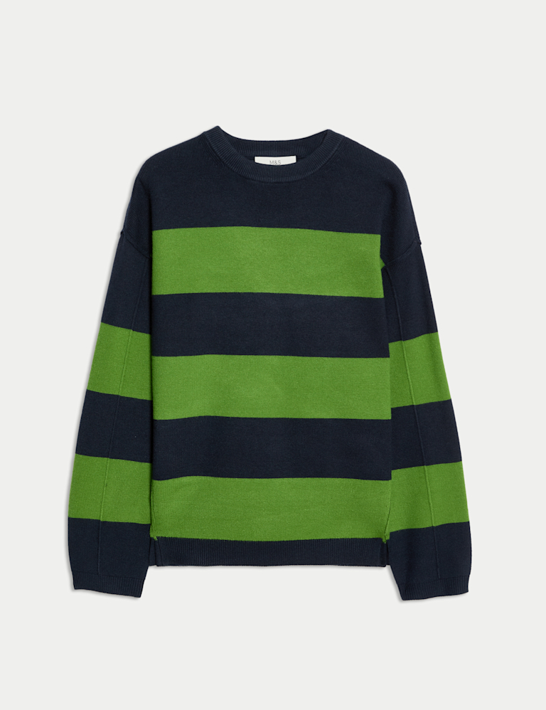 Soft Touch Striped Crew Neck Jumper