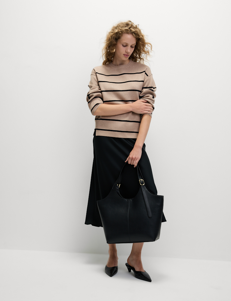 Soft Touch Striped Crew Neck Jumper