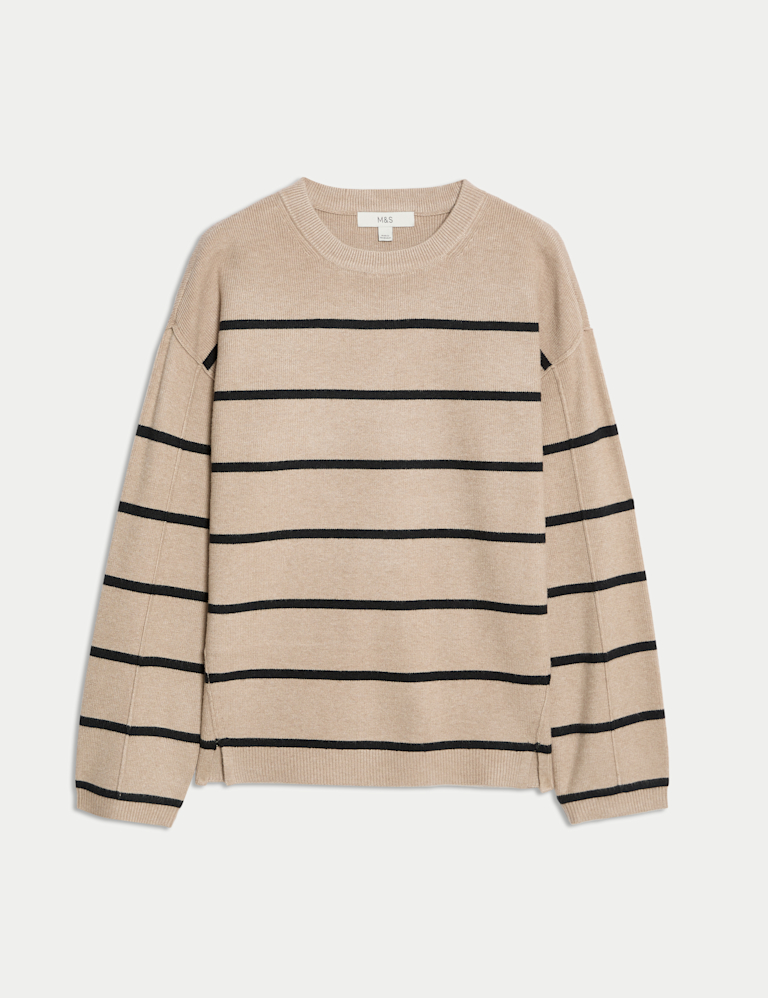 Soft Touch Striped Crew Neck Jumper