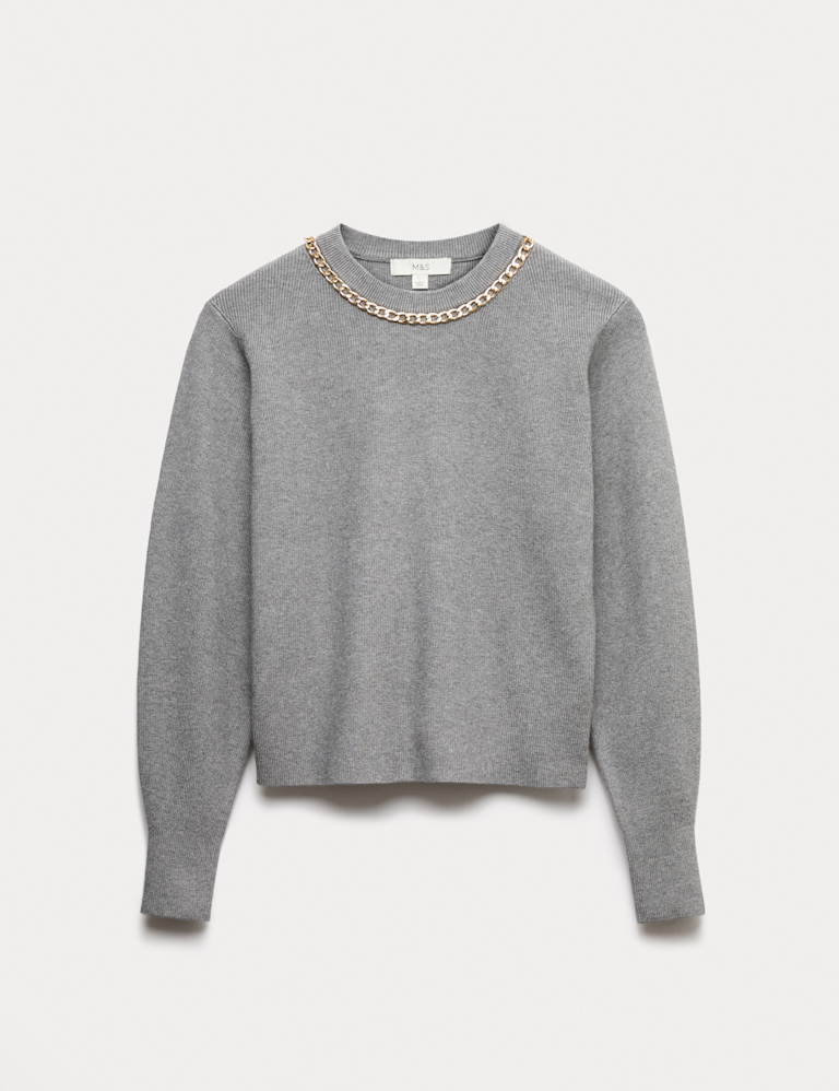 Ribbed Crew Neck Jumper