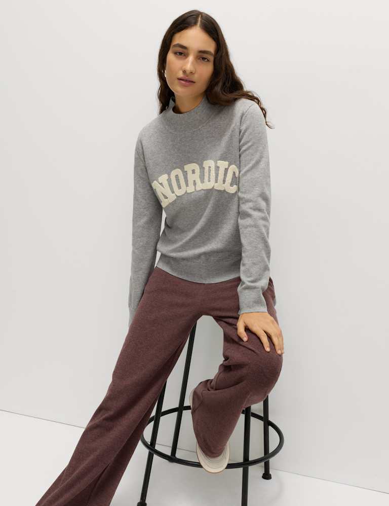Slogan Funnel Neck Jumper