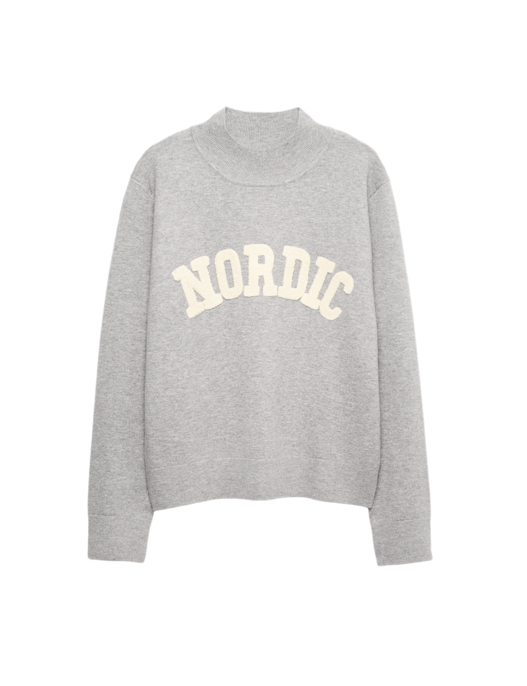 Slogan Funnel Neck Jumper