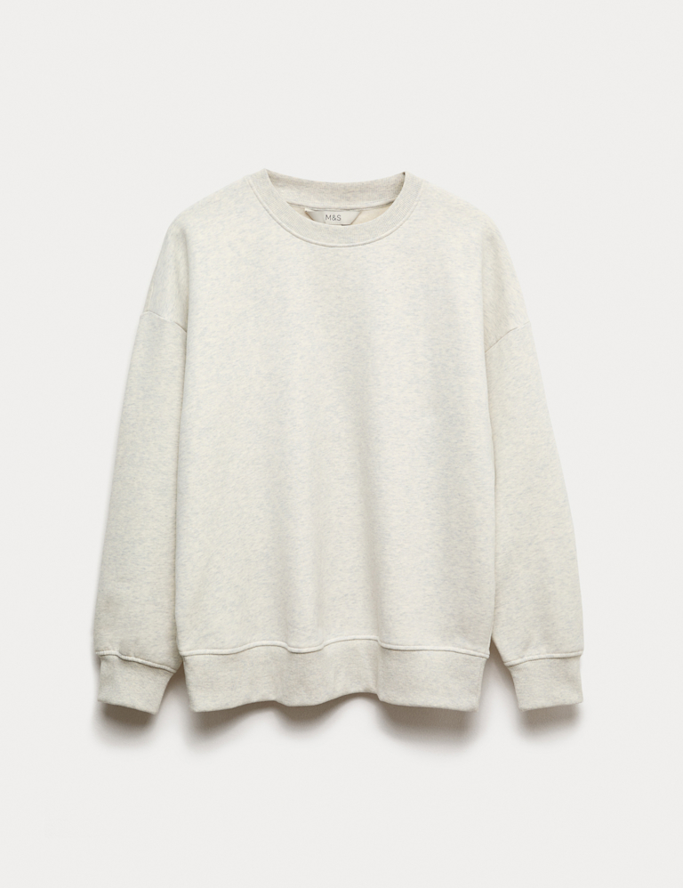 Cotton Rich Crew Neck Relaxed Sweatshirt