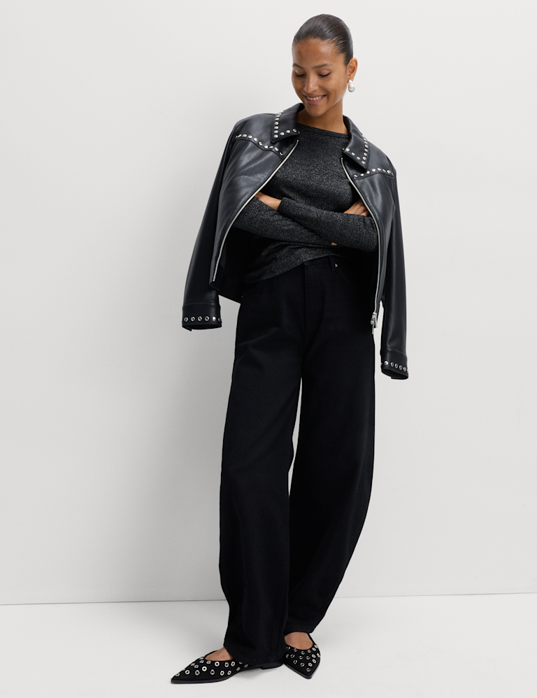 Cotton Rich Sparkly Ribbed Top