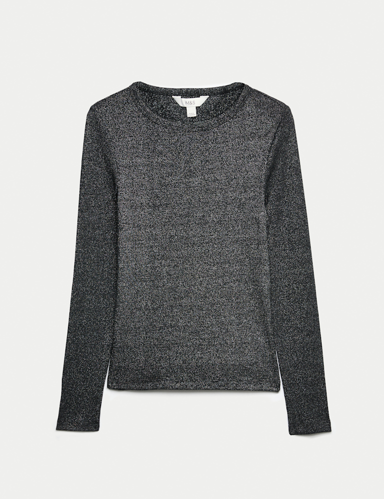 Cotton Rich Sparkly Ribbed Top