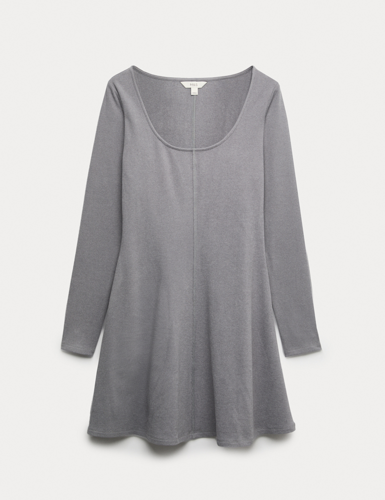 Jersey Cosy Scoop Neck Mini Skater Dress