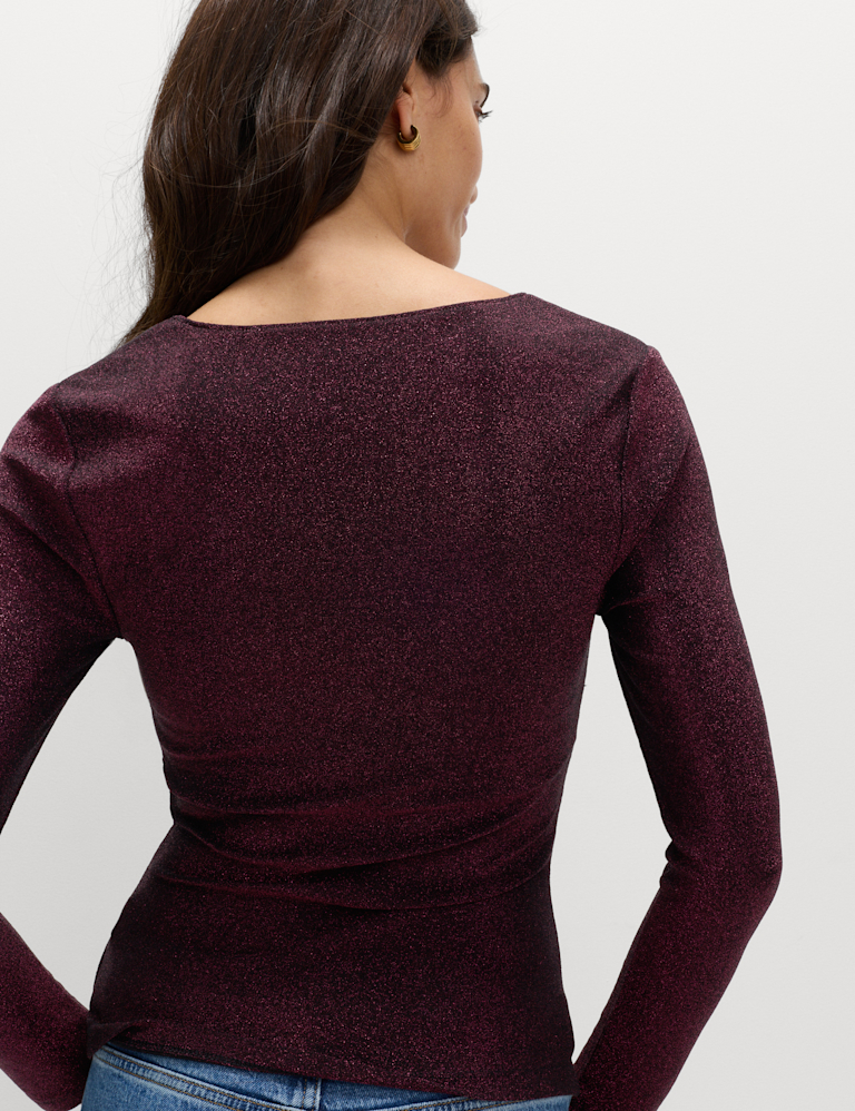 Sparkly Square Neck Top